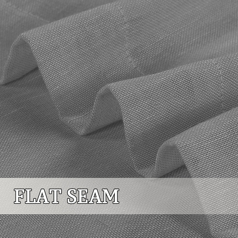 Paire de rideaux semi-transparents avec œillets Dawan, gris, L 52 po x L 108 po