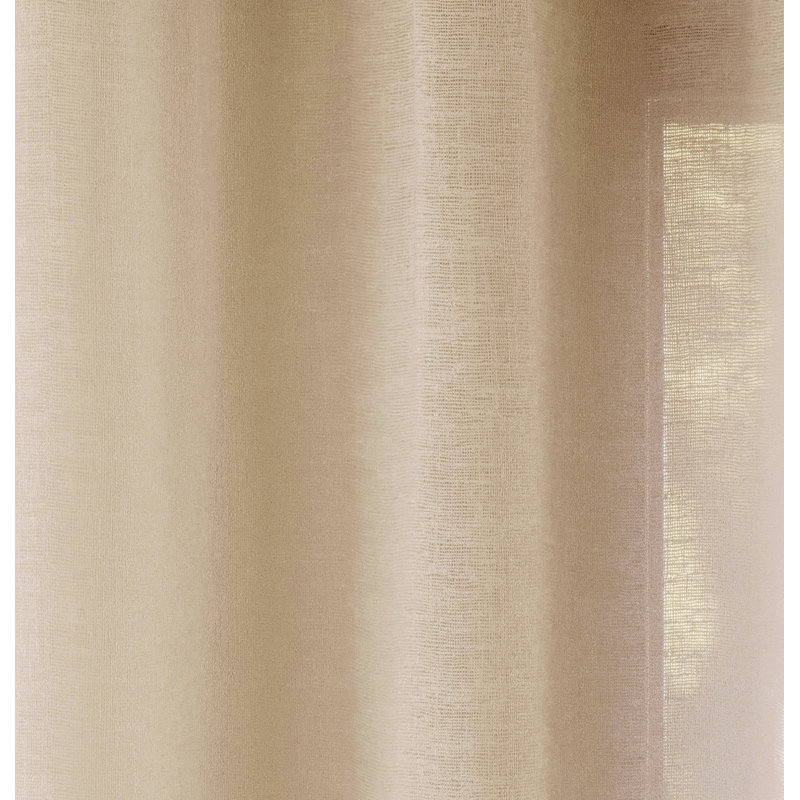 Sundas Sheer Curtain Panel Pair, 140cm Width x 122cm Drop, Beige