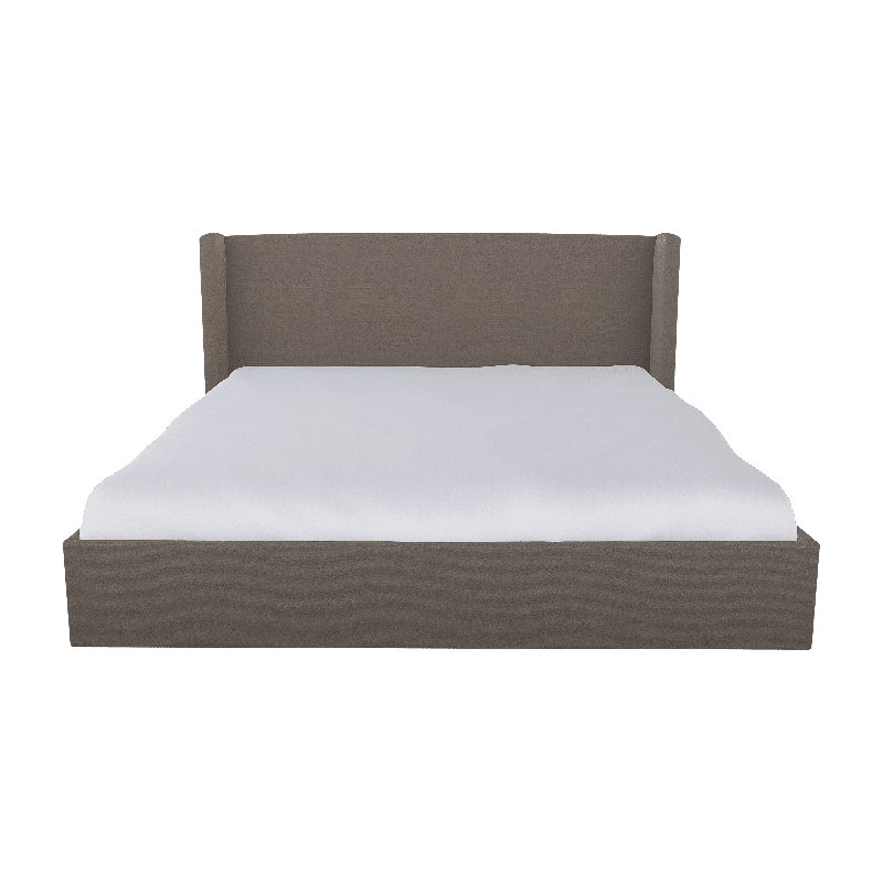 Chloe Solid Wood Wingback Bed, Twin, Study Hall Mushroom
