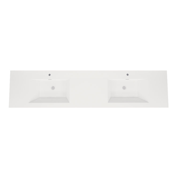 MEBO 24'' White Reinforced Acrylic Rectangular Bathroom Sink with Overflow