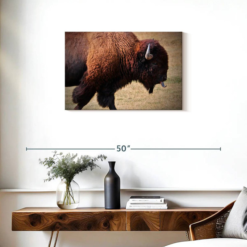 Tongue Wagging Bison, 20" H x 30" W