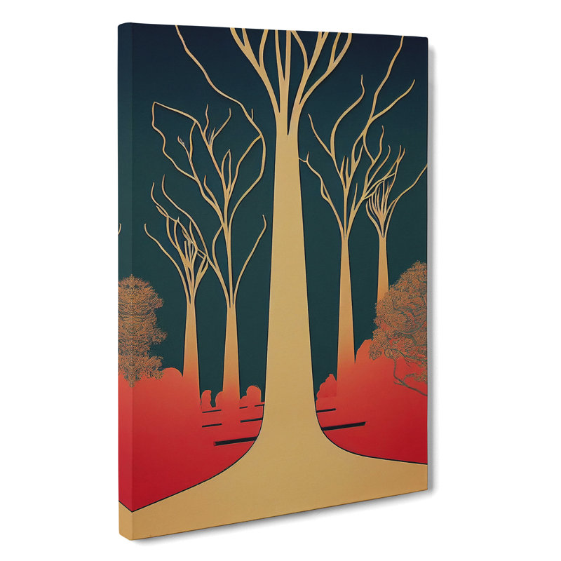 Bold Tree Art No.3 - Print, No Matte, 50cm H x 35cm W x 3cm D, Wrapped Canvas