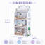 Teamson Kids Dreamland Penthouse 3-Story Wooden Dolls House with Open-Front Design, 8 Furnishings, Working Lamp, Full-Length Mirror, Fits 30.5cm Dolls, Grey