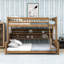Lit superposé convertible en bois avec tablettes de rangement-2126133621-2126133618