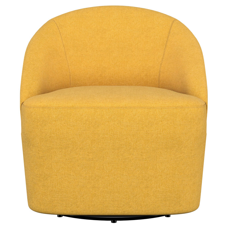 Chaise pivotante rembourrée jaune moutarde avec rembourrage et design contemporain pour la décoration intérieure