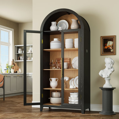 Vitrine H 71 po avec capteur de lumière 3 couleurs et armoire de rangement à 5 niveaux