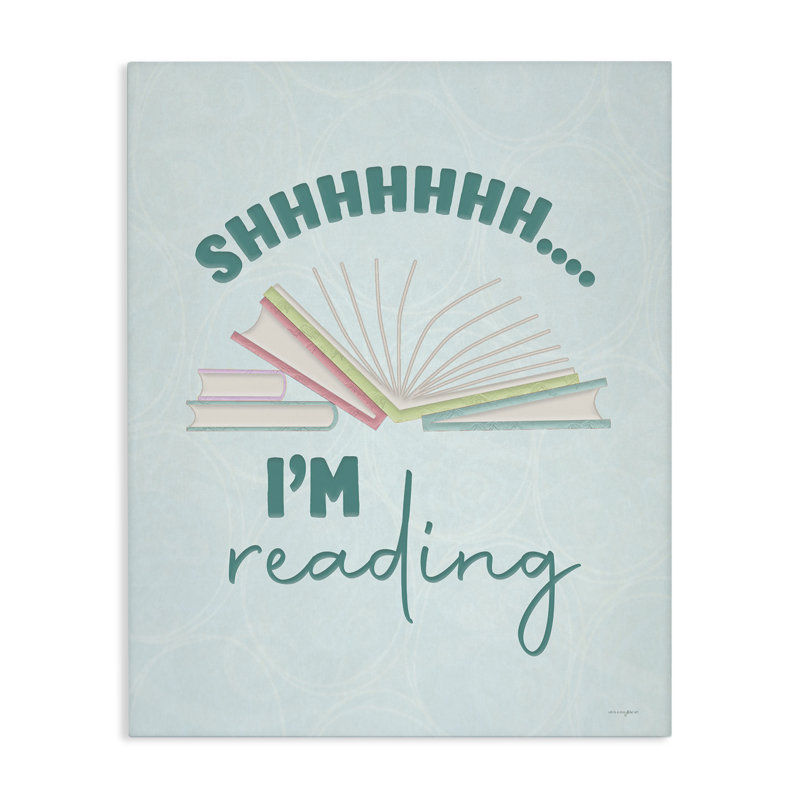 Toile Shhh I'm Reading, design par Seven Trees Design, H 48 po x l 36 po