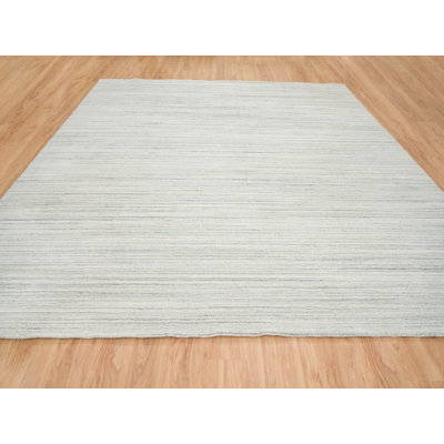 12'1" x 12'0" New Hand Loomed Ivory Wool Square Oriental Rug - MOA10264994
