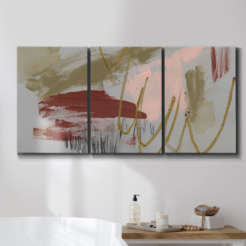 Coastal Mist II - Toile encadrée multi-pièces, H 27 po x l 54 po x P 2 po