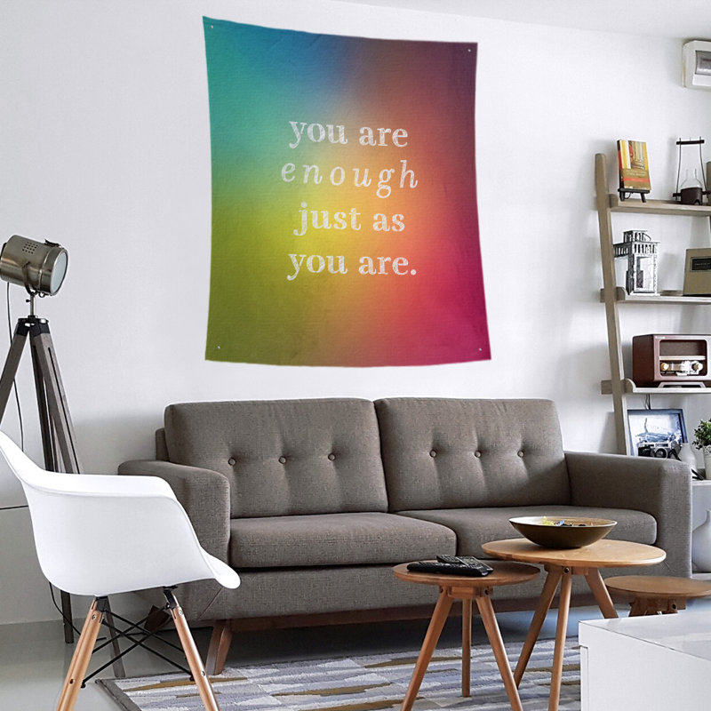 En polyester, vous êtes assez tapisserie quot, H 104 po x l 88 po, Arc-en-ciel