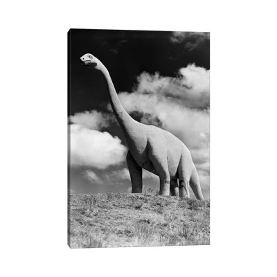 1950s Life-Size Statue of Extinct Long Neck Gigantic Brontosaurus 1 Piece Wrapped Canvas Wall Art