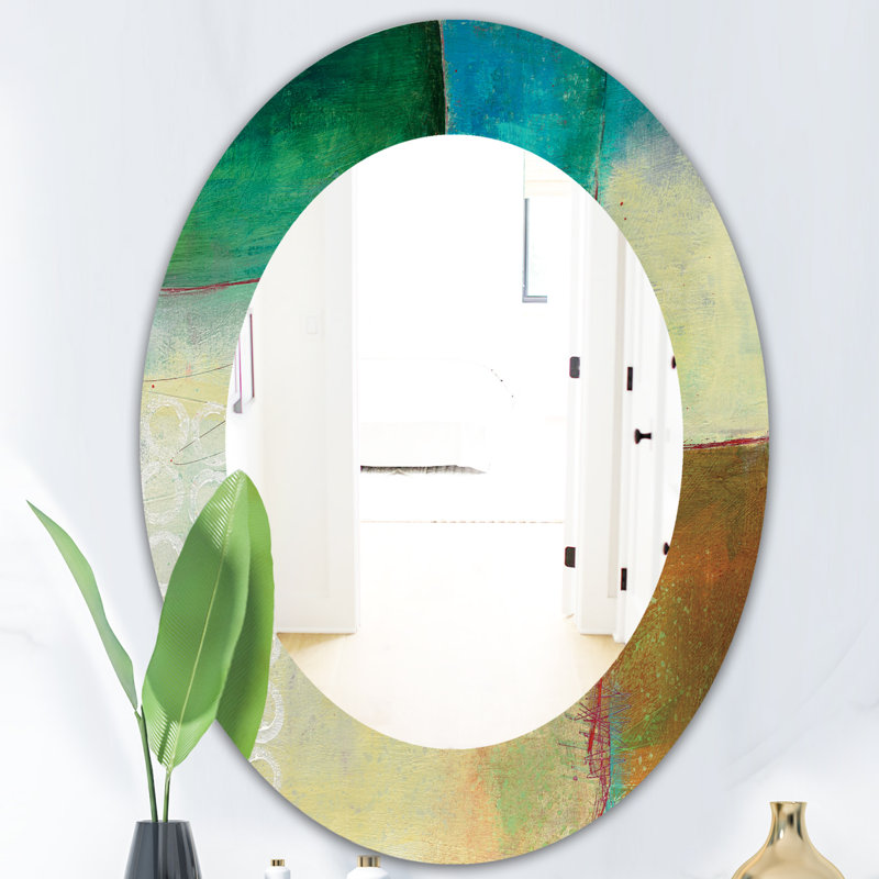 Miroir décoratif côtier abstrait, H 31,5 po x l 23,7 po