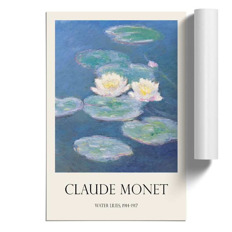 Water Lilies Lily Pond Print by Claude Monet - Frameless Print, 59cm H x 42cm W x 0.1cm D