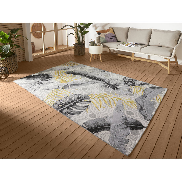 Leaves Grey Indoor/Outdoor Rug