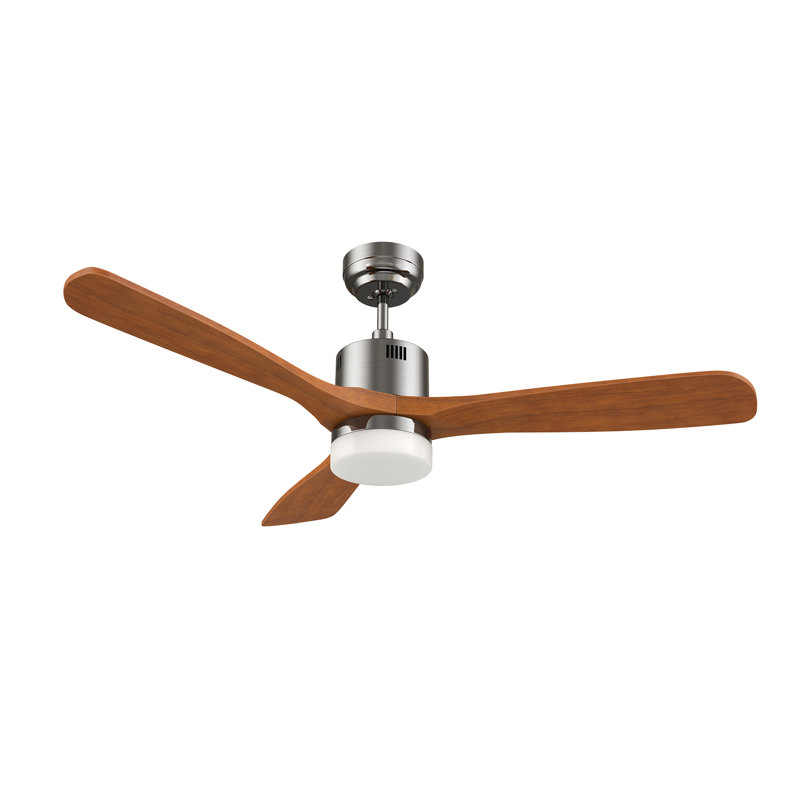 Ventilateur de plafond standard à DEL à 3 pales de 52 po avec télécommande et ensemble d'éclairage inclus.