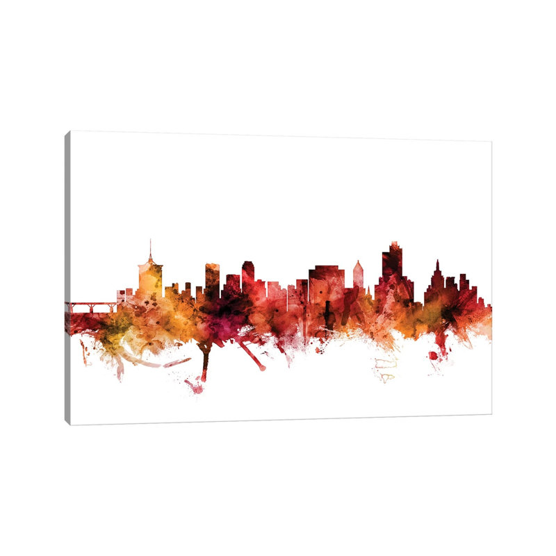Tulsa, Oklahoma Skyline by Michael Tompsett - 1 Piece Wrapped Canvas Wall Art, 30.48 cm H x 45.72 cm W