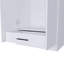 Armoire 180, deux tablettes, porte double, tringle en métal, un tiroir