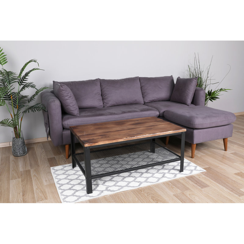 Table basse avec rangement Lacona, Noyers