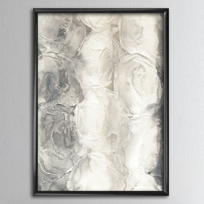 Abstract Canvas Wall Art, Gray Circle Modern Print - Gray Circles I