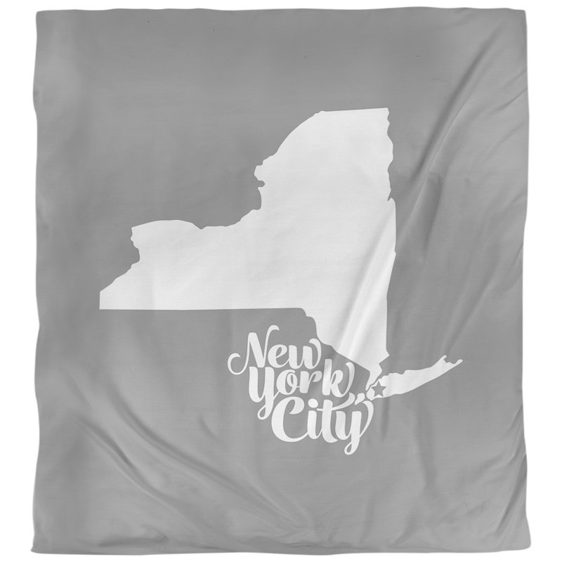 Housse de couette new york city, Gris, Polyester brossé