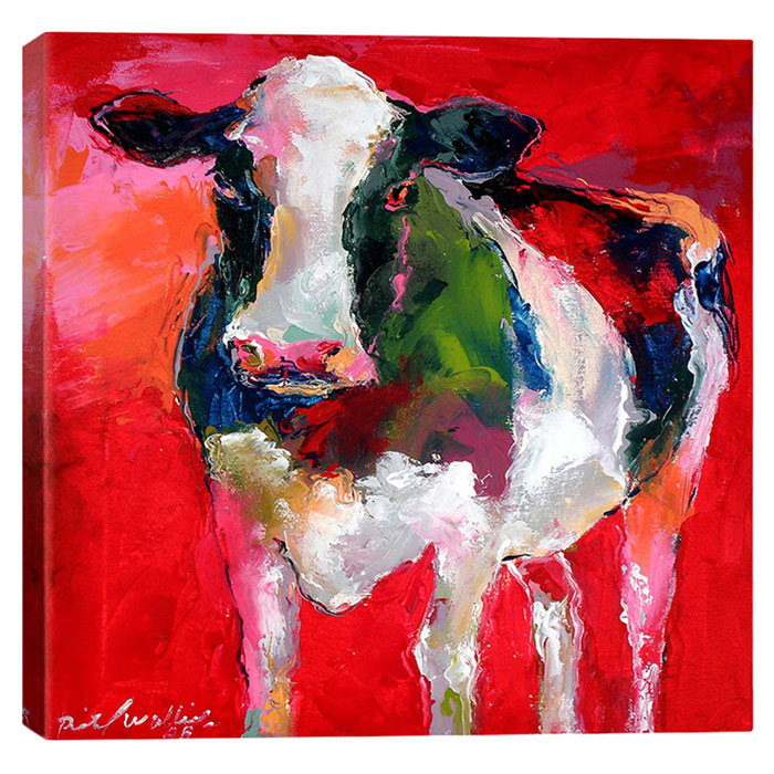 «Cow» par Richard Wallich - reproduction, Toile, H 26 po x l 26 po x P 1,5 po