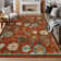 Floral Machine Washable Rug with Non Slip TPR Backing, Non Shedding Soft Low Pile Rug for Living Room Bedroom Nursery