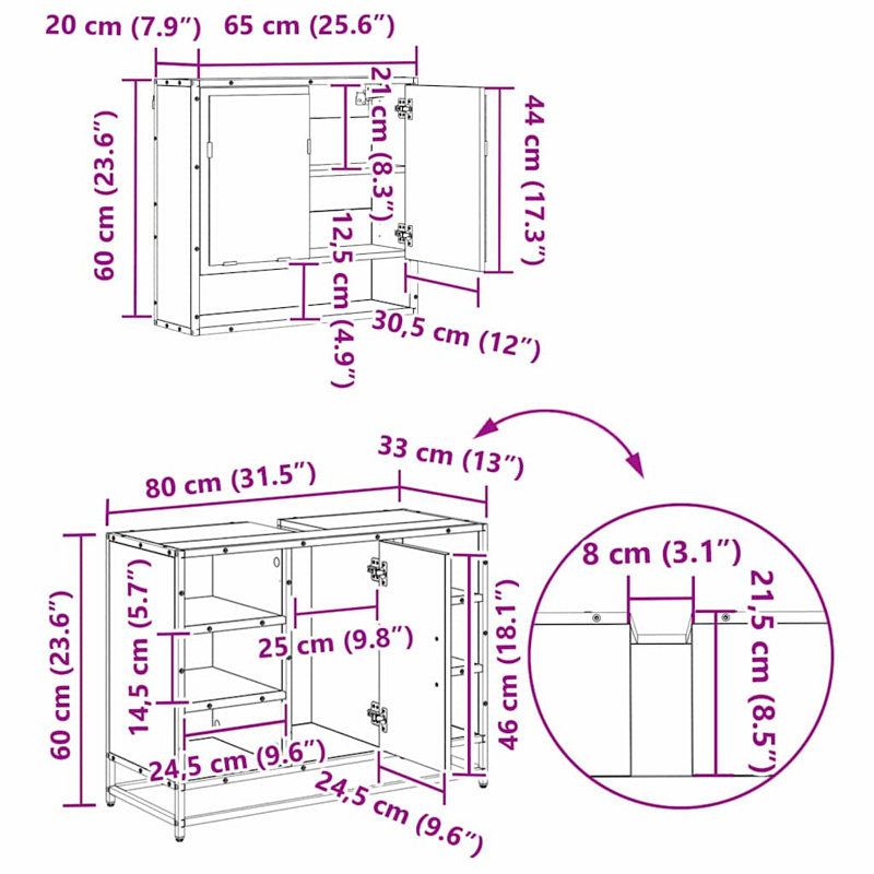 Vanity & Mirror Set
