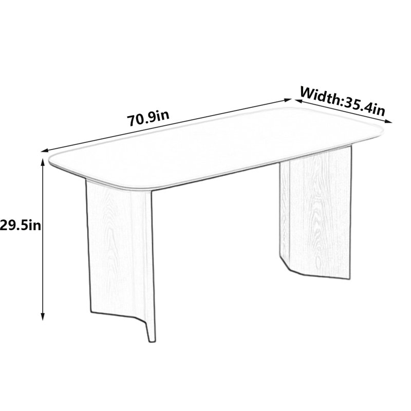 Table rock française rétro, simplicité moderne, H 29,5 po x L 70,9 po x l 35,4 po