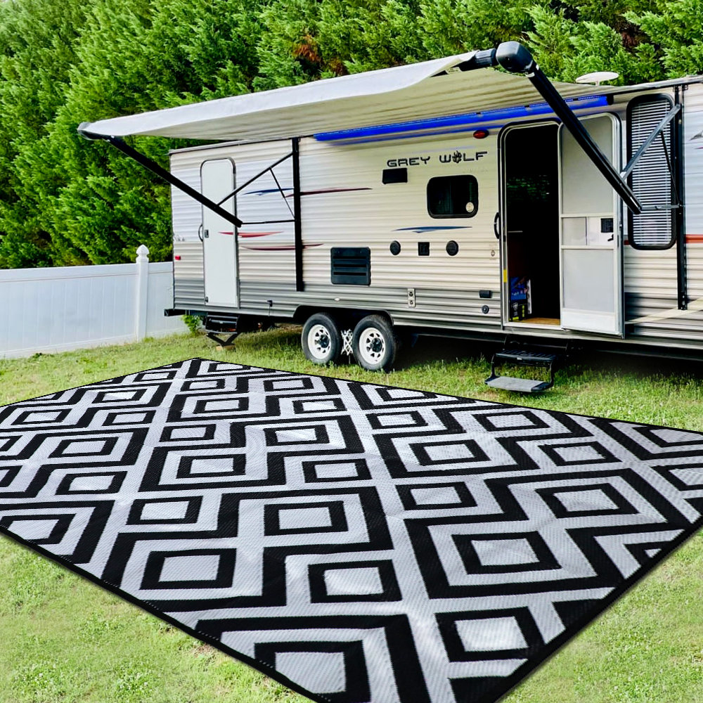 DiiKoo Outdoor Reversible Rugs for Patio, RV Camping Waterproof