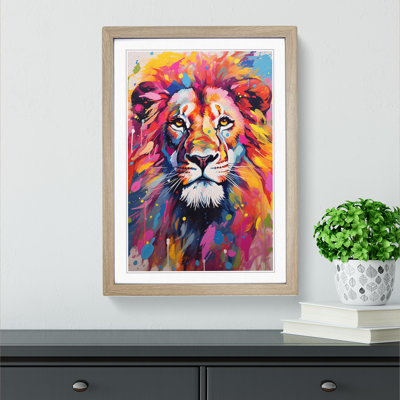 Lion Colour Field - Framed Print