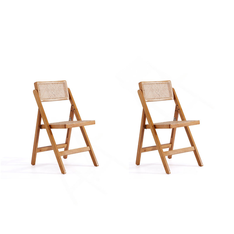 Ensemble de 2 chaises pliantes naturelles