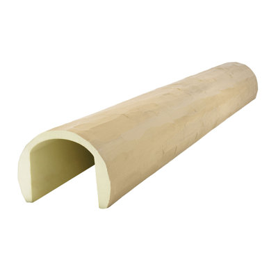Heritage Timber Adobe Peeled Faux Wood Log Beam, Round, 8"W x 6"H x 72"L