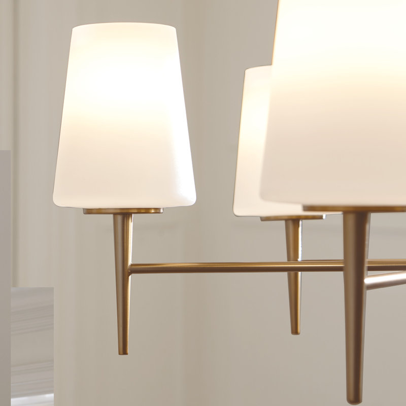 Erlandson 9 - Light Dimmable Tiered Chandelier, White, Satin Bronze, 100W A19 Medium