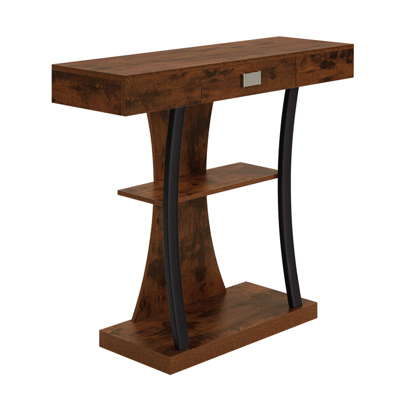 Table de type console à un tiroir Amett, Bois de grange, H 34 po x l 36 po x P 12 po