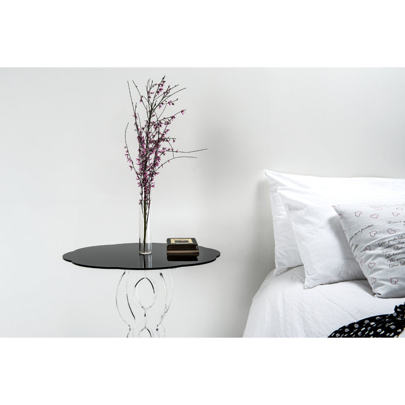 Tommye Pedestal Coffee Table, Black, 62cm H x 50cm W x 50cm D