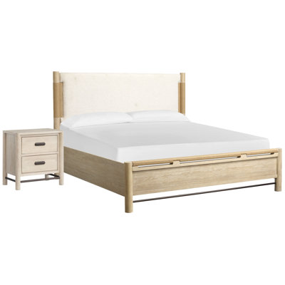 Regulski King Panel Upholstered Bed With Nightstand