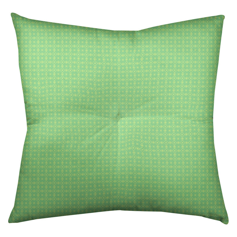 Coussin Katelyn Elizabeth, 26 po x 26 po, Vert / Jaune