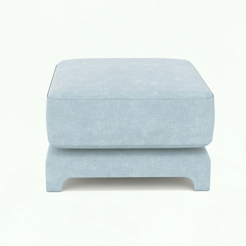 Modular Sofa with Ottoman and Chenille Fabric, Blue