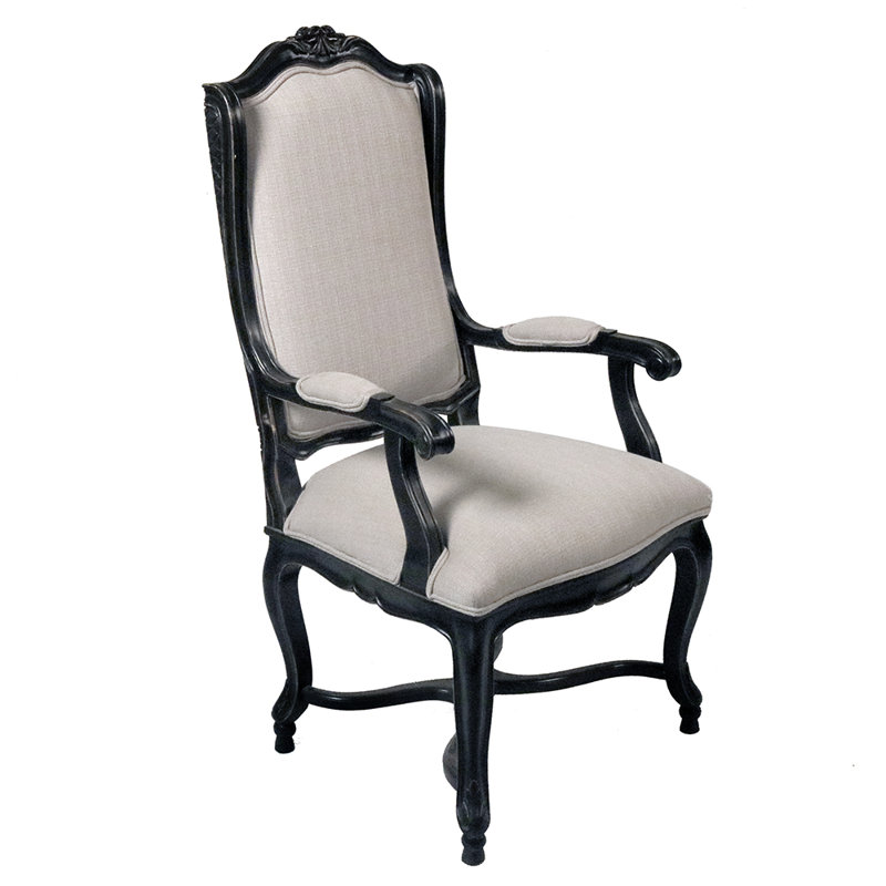 Koreon Upholstered Armchair, Black, No, Light Gray Polyester Blend