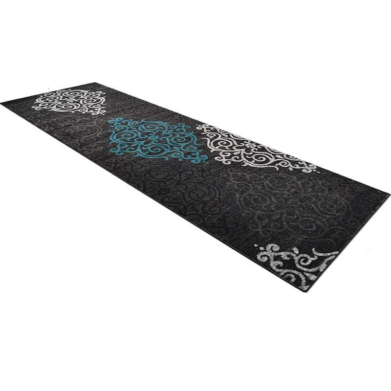 Tullos Machine Made Heatset Polypropylene Area Rugs - Runner, Silver Blue Color, Contemporary Modern Design, Low Pile Machine Made Area Rugs for Living Room, Bed Room