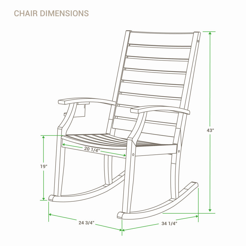 Chaise berçante d'extérieur en teck Cairnbrook (ensemble de 2)