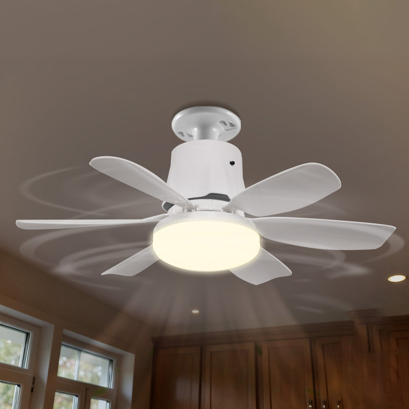 18.5 Inch Flush Mount Ceiling Fan With Light,3-Speed Dimmable LED & Remote Control