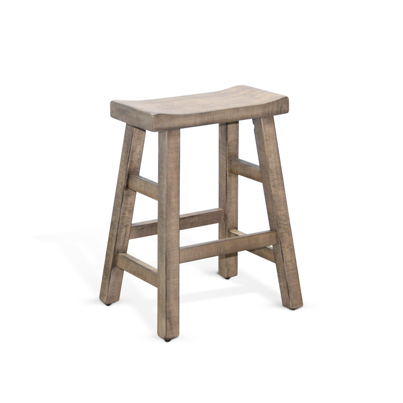 Anneliesa Solid Wood Counter Stool, Counter Stool (24" Seat Height), Natural