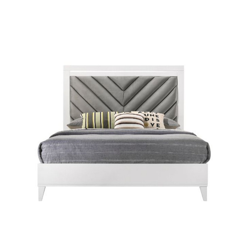 Grand lit plateforme Fulvius, Très grand, Blanc