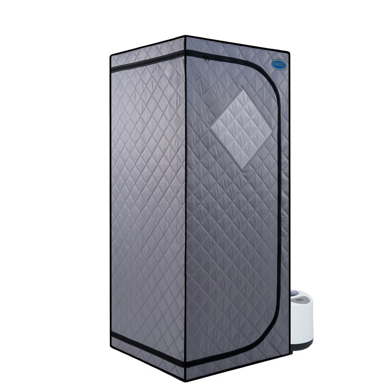 Full Body Portable Steam Tent - Home Spa Refresh Area. Grey . 2.2L Generator. 150F Max Temp. . Remote & Timer Function. Foldable Chair Included. Waterproof Heat Retaining. , Leakage Proof, Protected.
