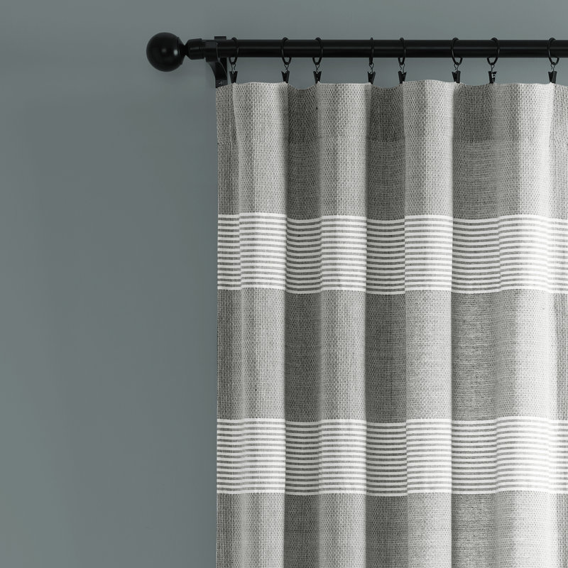Paire de rideaux 100% coton Reyna, Gris, 40 po x 95 po