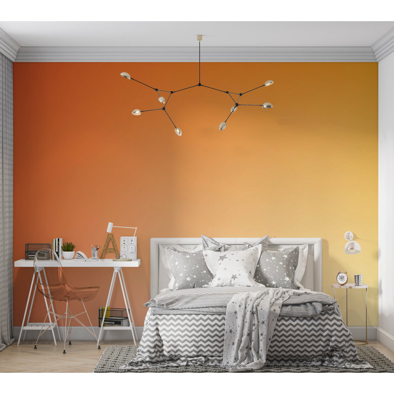 Murale pelez et collez de qualité supérieure - Dégradé chaud, L 120 po x L 96 po