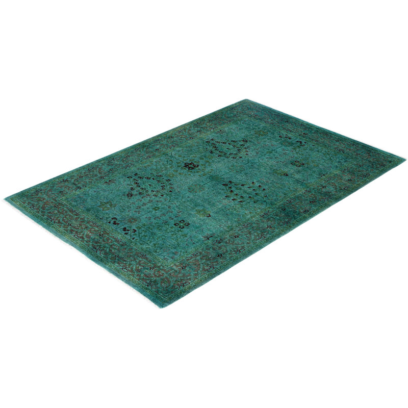 Tapis unique en laine 4 pi 2 po x 6 pi 3 po Huckstep