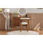 Ensemble de coiffeuse en bois de style bohémien 39 "avec prise de charge, port USB et tabouret, coiffeuse avec 3 tiroirs de rangement et 1 tiroir rectangulaire en rotin