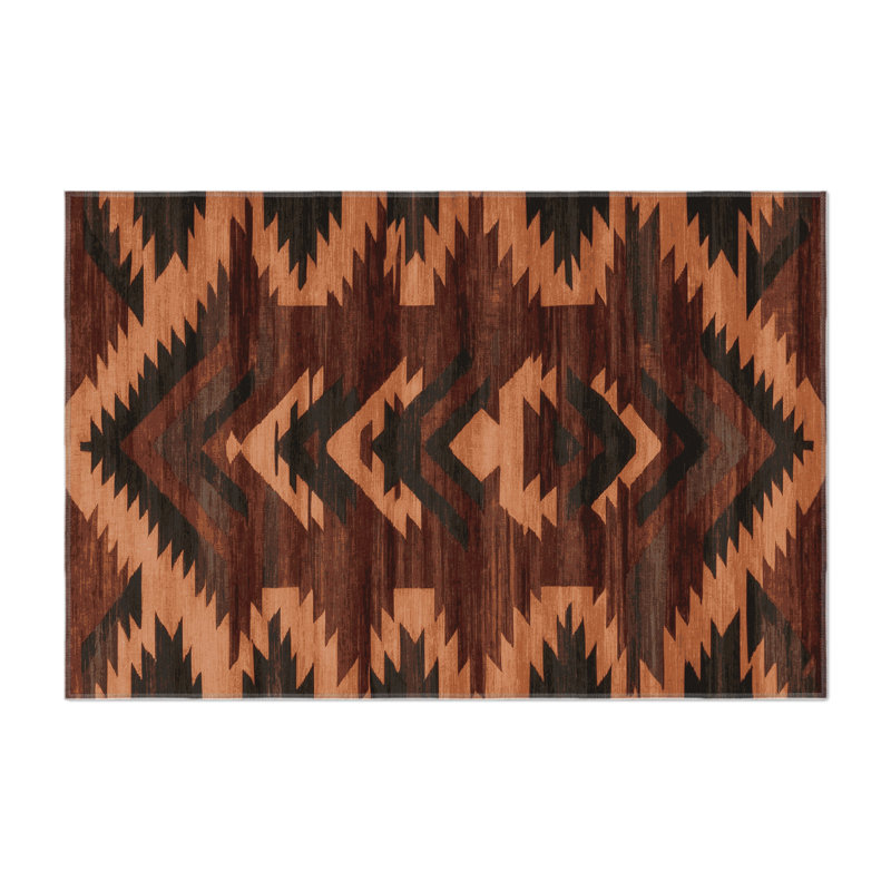 Tapis d'intérieur et d'extérieur noir Persian, Rectangulaire 3 pi x 5 pi